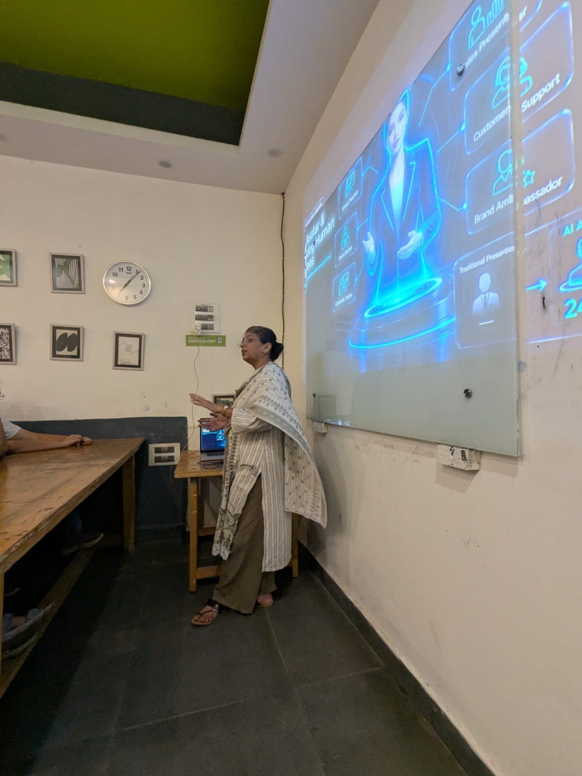 AICCI classroom presentation and AI learning session